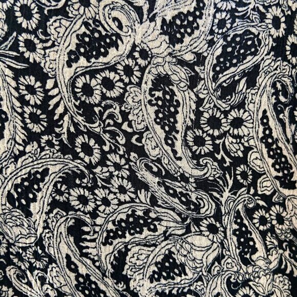 Sezane black and cream paisley print midi dress - Size 38 - Picture 11 of 13